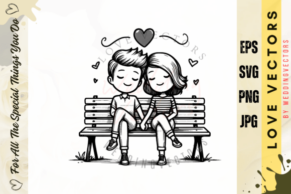 C533: Wedding Couple & Love Vectors for Your Brand