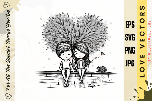 Capturing Matrimonial Joy: The Wedding Couple and Love Vectors - C472 Collection