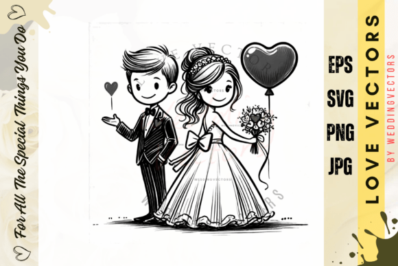 Capturing Romance: The Wedding Couple and Love Vectors - C4940