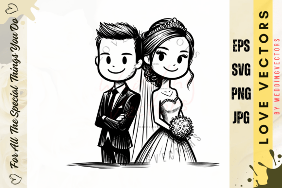 Capturing Romance with Wedding Couple and Love Vectors - C5024
