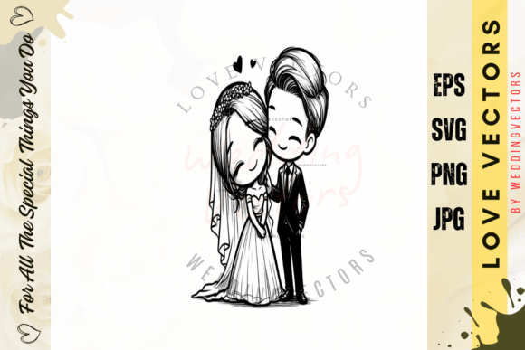 Crafting Timeless Romance with Wedding Couple and Love Vectors - C4583