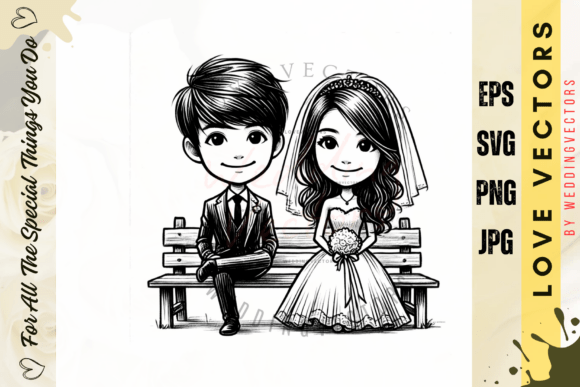 Crafting Your Fairytale: A Deep Dive into Wedding Couple and Love Vectors - C4986
