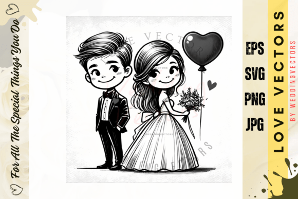 Elevate Your Designs with Wedding Couple and Love Vectors - C4913