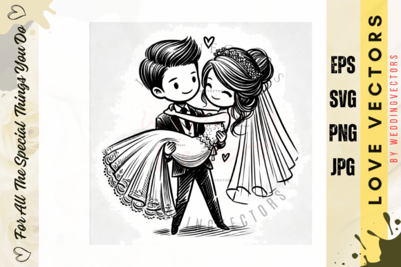 Elevate Your Designs with Wedding Couple and Love Vectors - C4603
