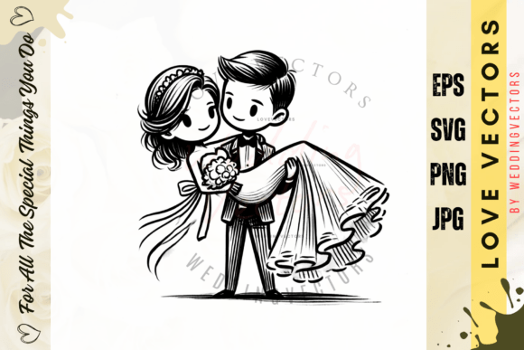 Elevate Your Projects with Wedding Couple and Love Vectors - C4597