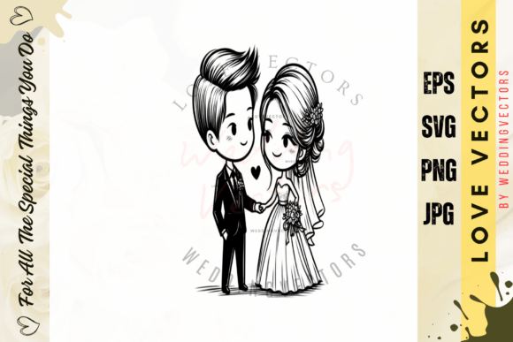 Unveiling the Elegance of Wedding Couple and Love Vectors - C4563