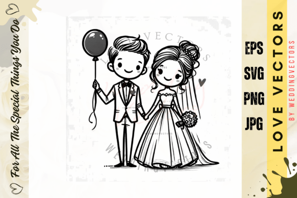 Wedding Couple and Love Vectors - C4517: Elevate Your Romantic Designs
