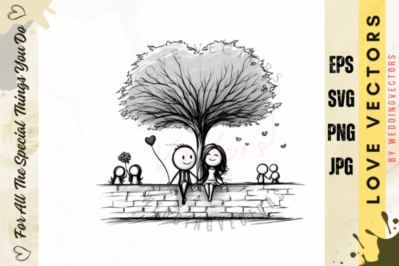 Wedding Couple and Love Vectors - C452: Your Guide to Romantic Design