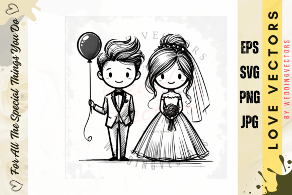 Wedding Couple and Love Vectors - C4576: Capturing Romance in Design