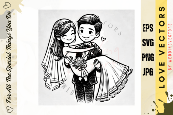 Wedding Couple and Love Vectors - C4625: Your Design's Romantic Heart