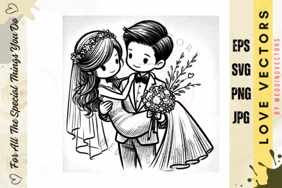 Wedding Couple and Love Vectors - C4634: Your Design Toolkit