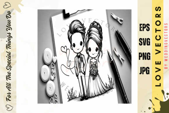 Wedding Couple and Love Vectors - C4637: A Designer's Guide