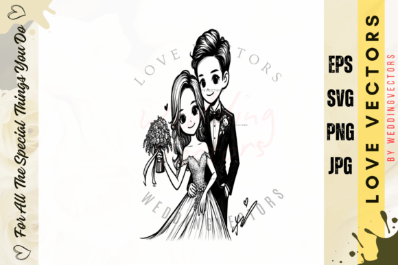 Wedding Couple and Love Vectors - C4661: Your Design's New Best Friend