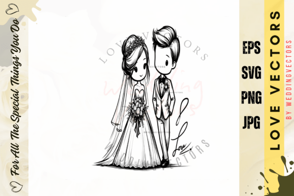 Wedding Couple and Love Vectors - C4675