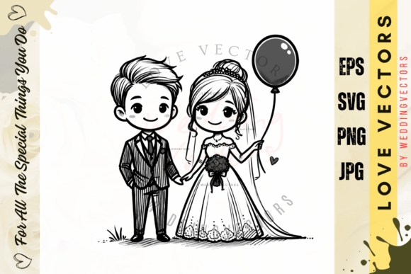 Wedding Couple and Love Vectors - C4721: An Artistic Bundle