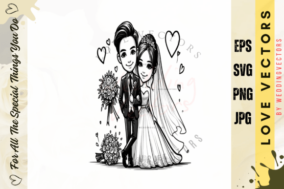 Wedding Couple and Love Vectors: C4745 for Modern Romance