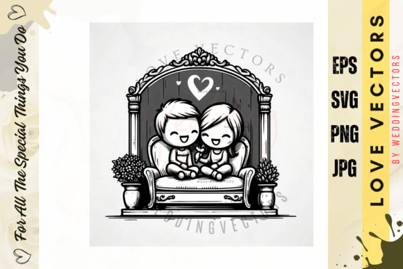 Wedding Couple and Love Vectors - C492: Your Key to Timeless Romance