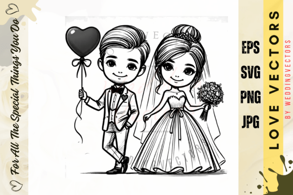Wedding Couple and Love Vectors - C4921: A Designer's Guide to Romantic Graphics