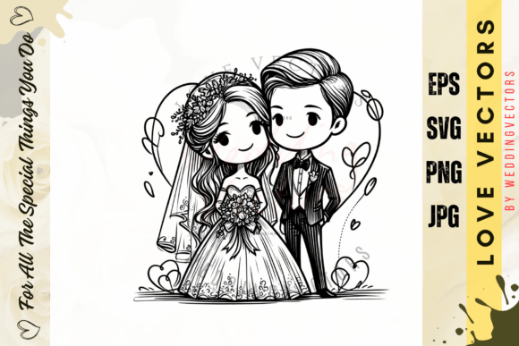 Wedding Couple and Love Vectors - C4939: Crafting Romance