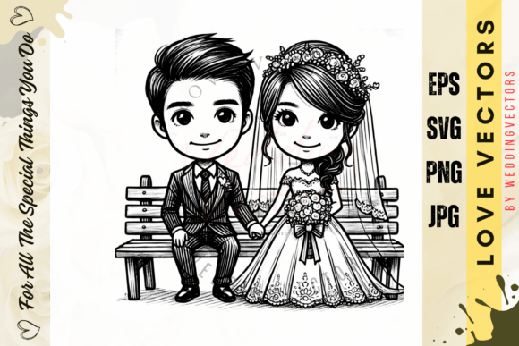 Wedding Couple and Love Vectors - C4968: Crafting Timeless Romance
