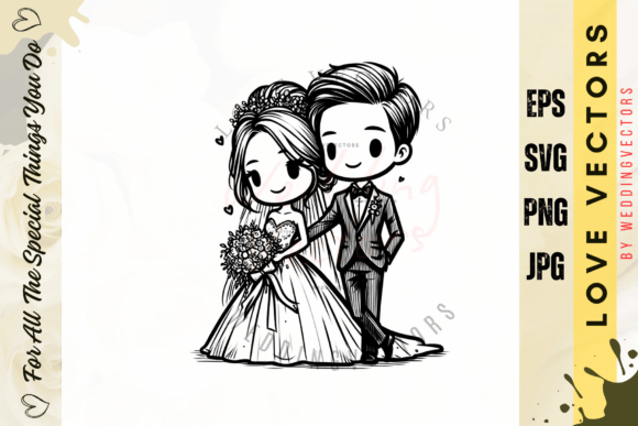 Wedding Couple and Love Vectors - C5015: A Designer's Guide to Romantic Graphics