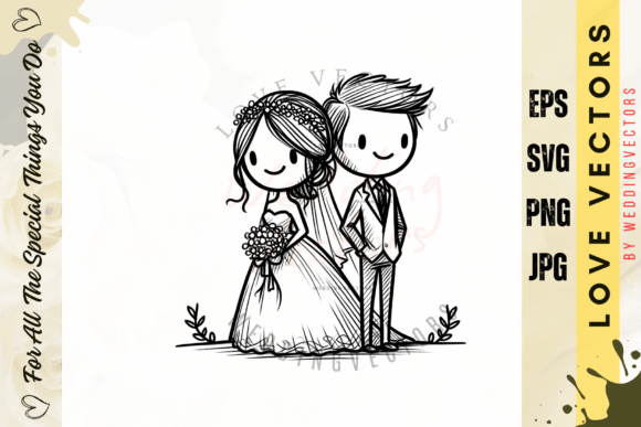 Wedding Couple and Love Vectors - C5016: A Modern Love Story