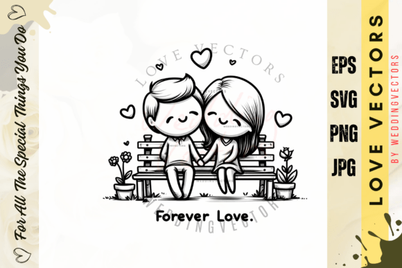 Wedding Couple and Love Vectors - C531