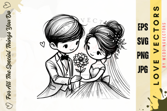 Wedding Couple and Love Vectors - C546: Visual Storytelling