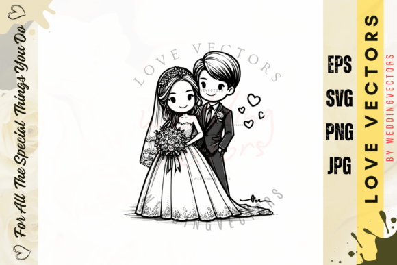 Wedding Couple and Love Vectors: Modern Romance in Design