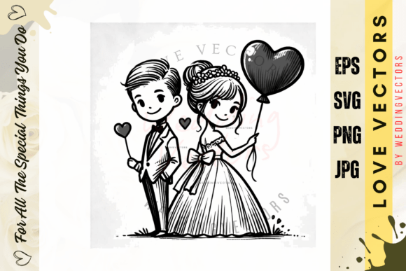 Wedding Couple and Love Vectors: Timeless Design