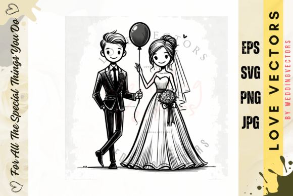 Wedding Couple & Love Vectors: A Modern Editorial Set